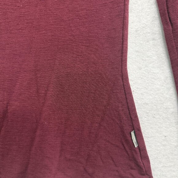 Icebreaker Shirt Womens Small Burgundy Bodyfit 200 Long Sleeve Base Layer Crew - Picture 7 of 8